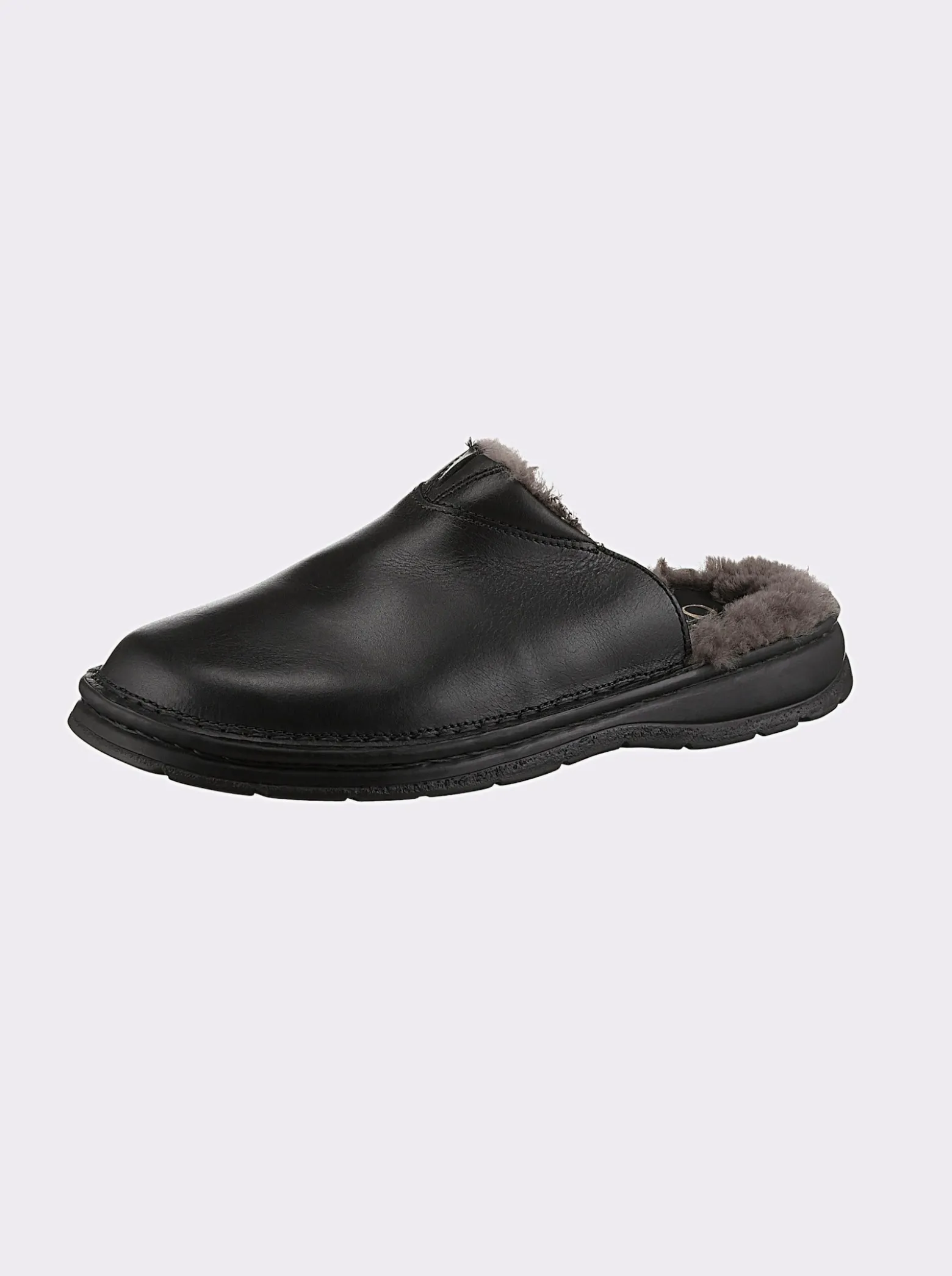 Pantoffel mit Lammfell-Futter