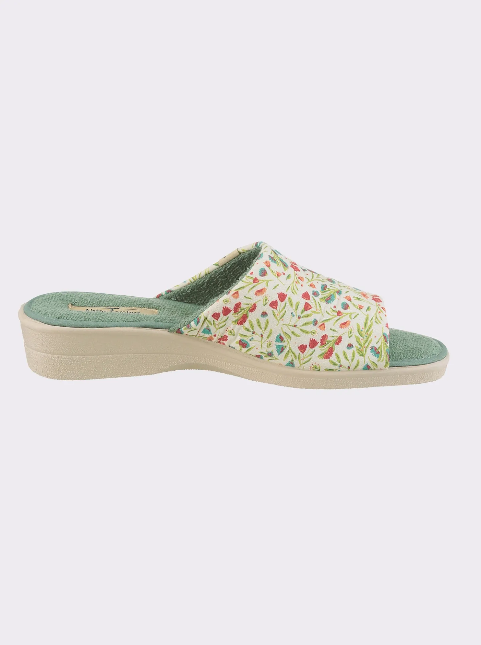 Pantolette mit floralem Druck