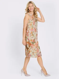 Plisseekleid mit Blütenmuster