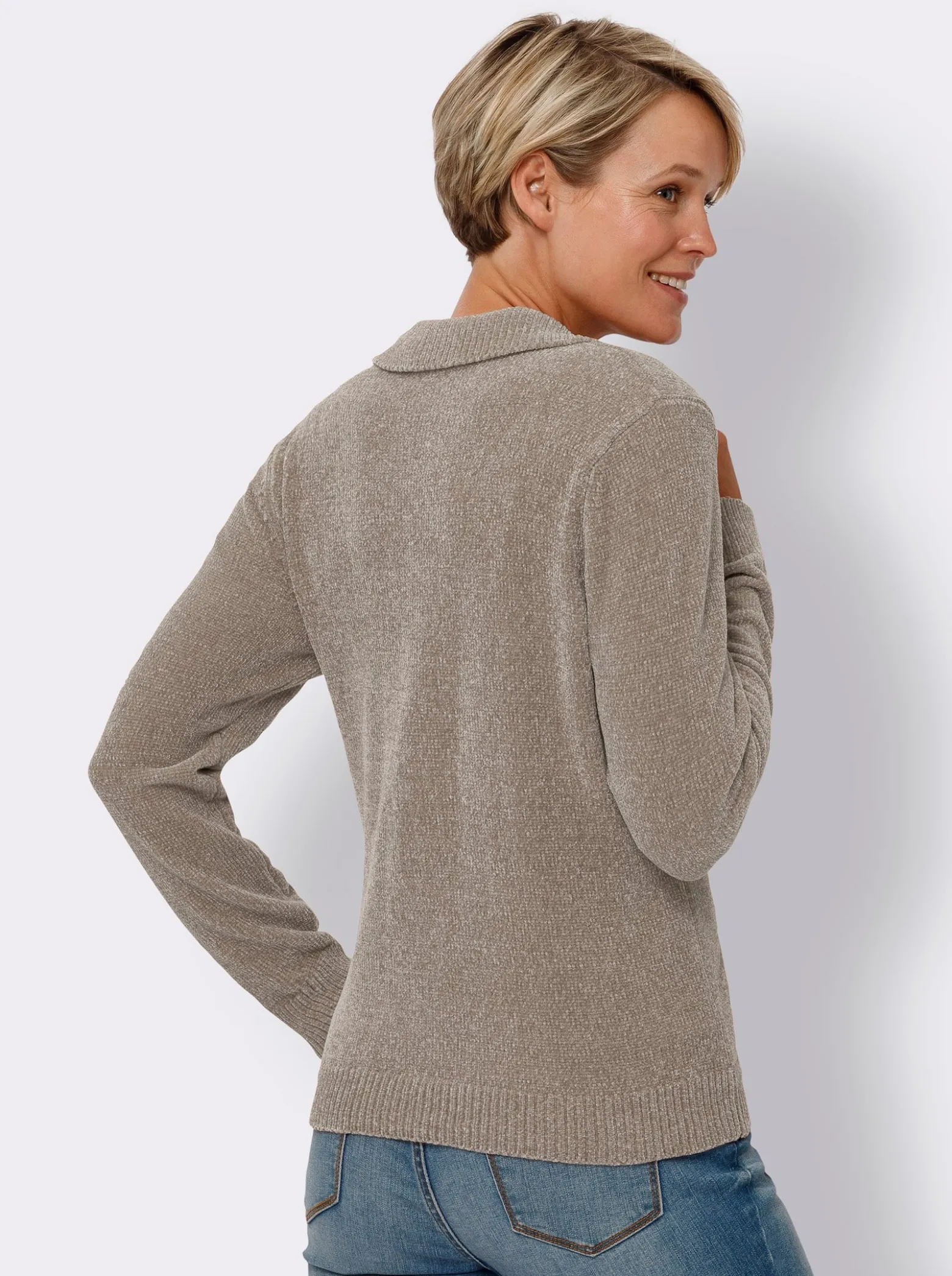Polopullover aus Chenillegarn