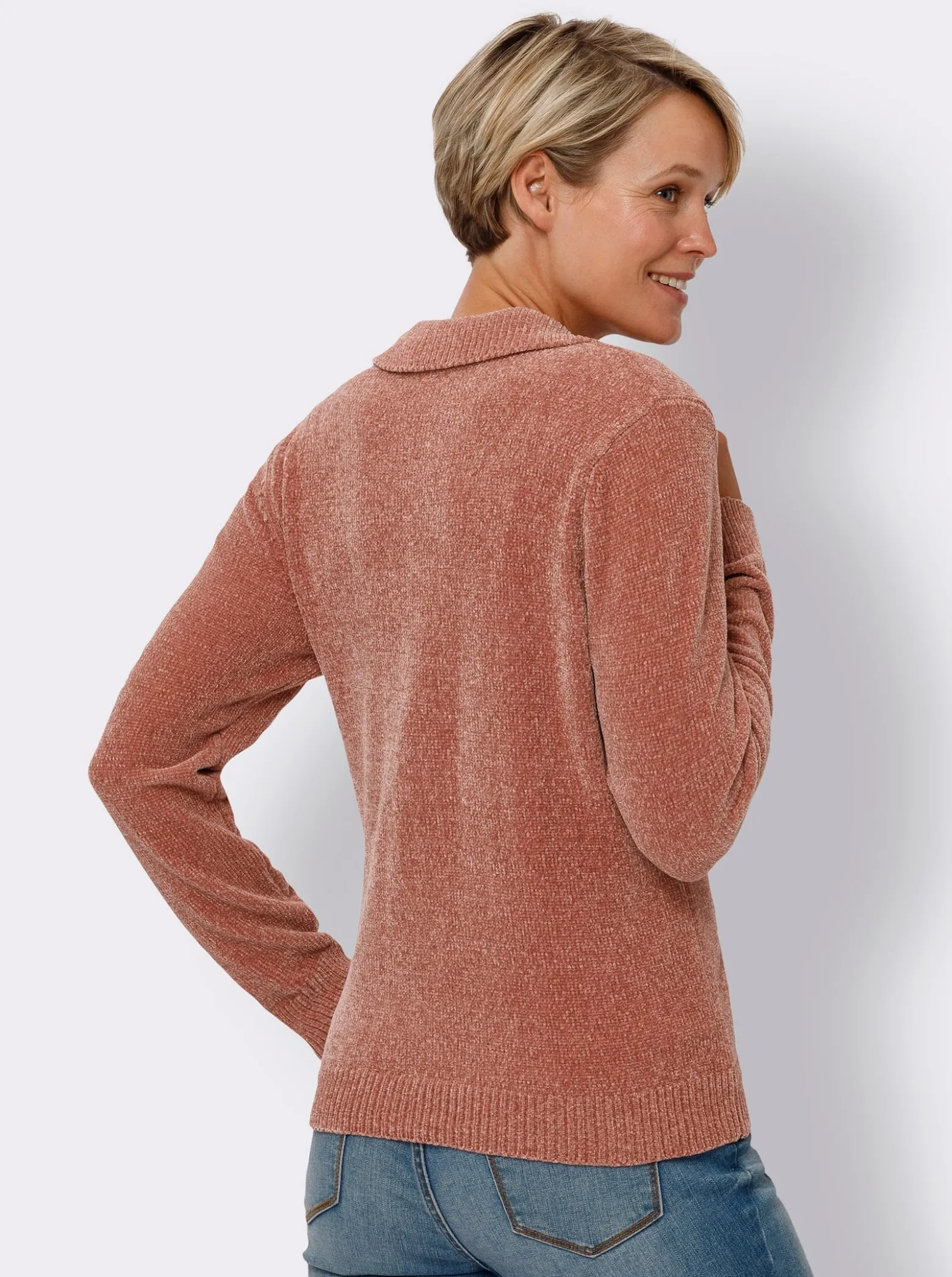 Polopullover aus Chenillegarn