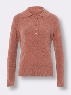 Polopullover aus Chenillegarn
