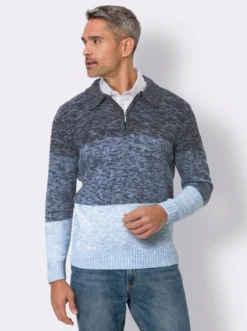 Polopullover im Colour-Blocking-Dessin