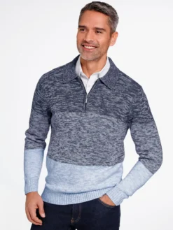 Polopullover im Colour-Blocking-Dessin