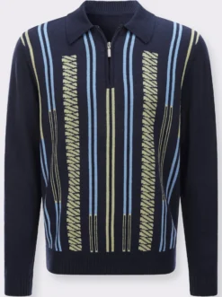 Polopullover im Jacquardmuster