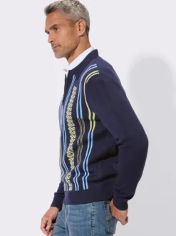 Polopullover im Jacquardmuster