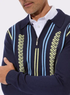 Polopullover im Jacquardmuster