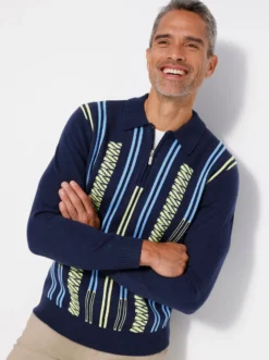 Polopullover im Jacquardmuster