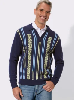 Polopullover im Jacquardmuster