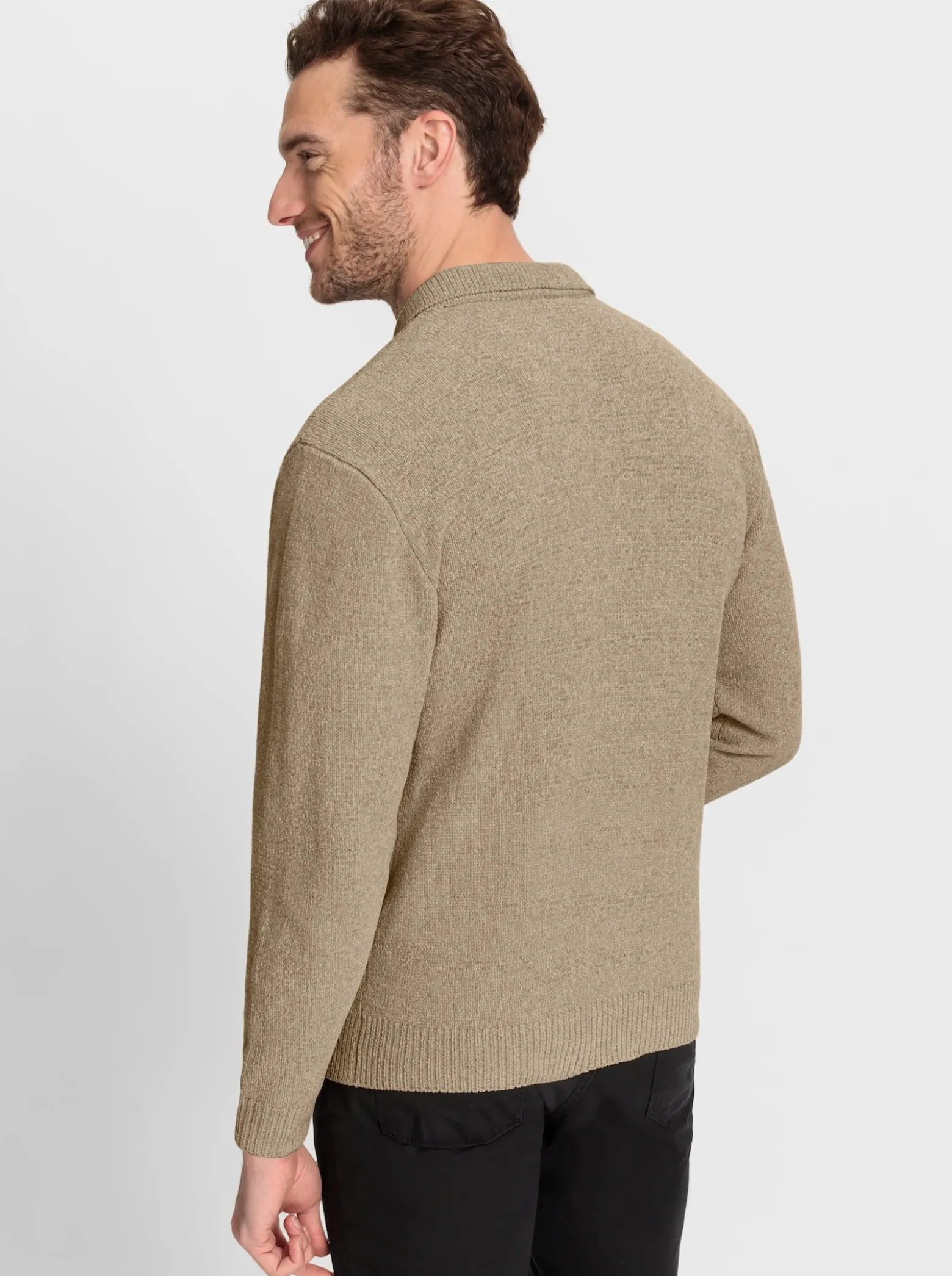 Polopullover in Melange-Optik
