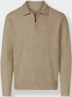 Polopullover in Melange-Optik