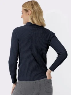 Polopullover mit geripptem Kragen