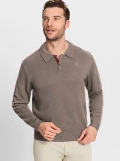 Polopullover mit gerippten Bündchen