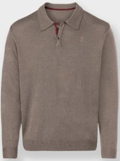 Polopullover mit gerippten Bündchen