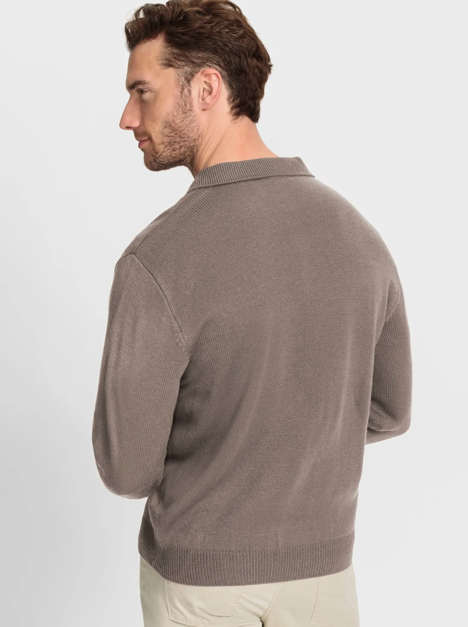 Polopullover mit gerippten Bündchen