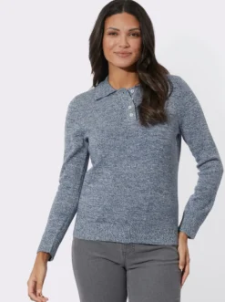 Polopullover mit Knopfleiste