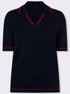 Polopullover mit Kontrast-Akzenten