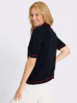 Polopullover mit Kontrast-Akzenten