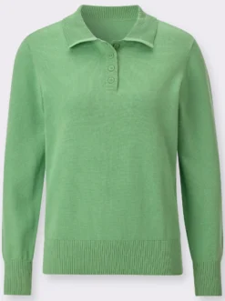 Polopullover mit kurzer Knopfleiste