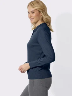 Polopullover mit kurzer Knopfleiste