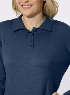 Polopullover mit kurzer Knopfleiste