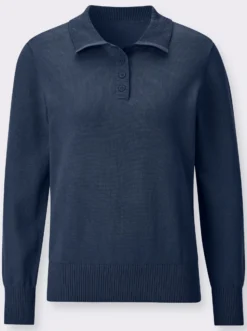 Polopullover mit kurzer Knopfleiste