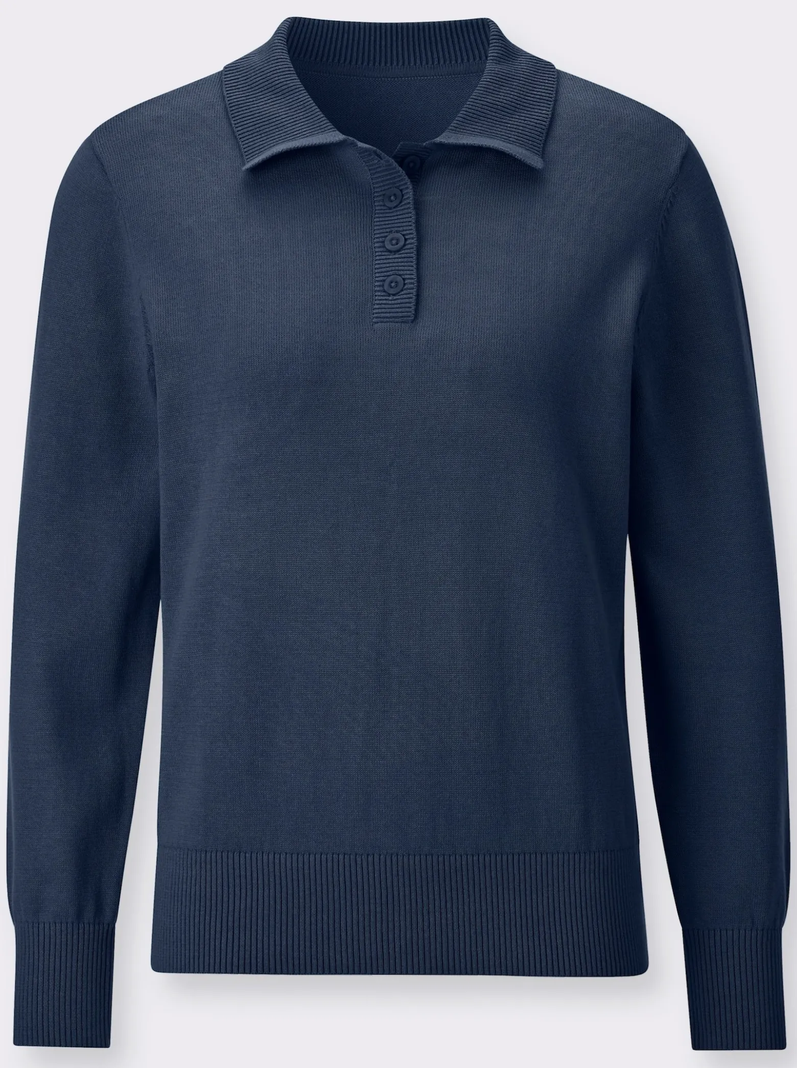 Polopullover mit kurzer Knopfleiste