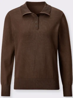 Polopullover mit kurzer Knopfleiste