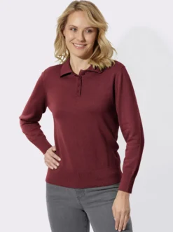 Polopullover mit kurzer Knopfleiste