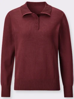 Polopullover mit kurzer Knopfleiste