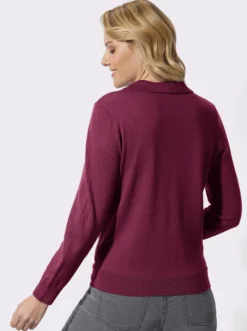 Polopullover mit offenem V-Ausschnitt