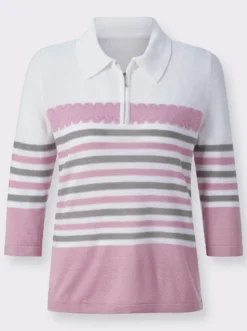 Polopullover mit Ringelmuster