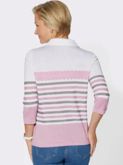 Polopullover mit Ringelmuster