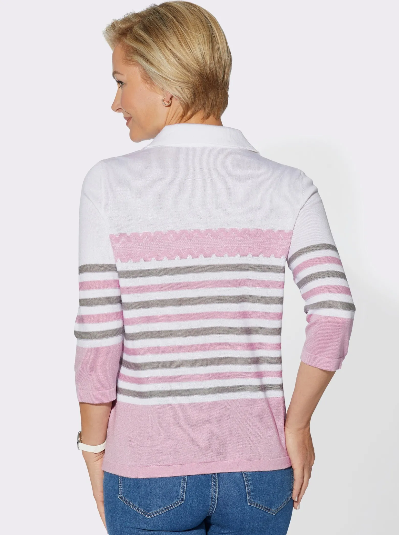 Polopullover mit Ringelmuster
