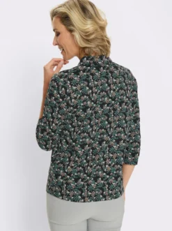 Poloshirt aus Baumwolle, geblümt