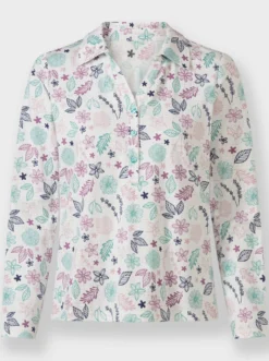 Poloshirt floral bedruckt