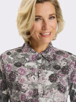 Poloshirt im floralen Dessin