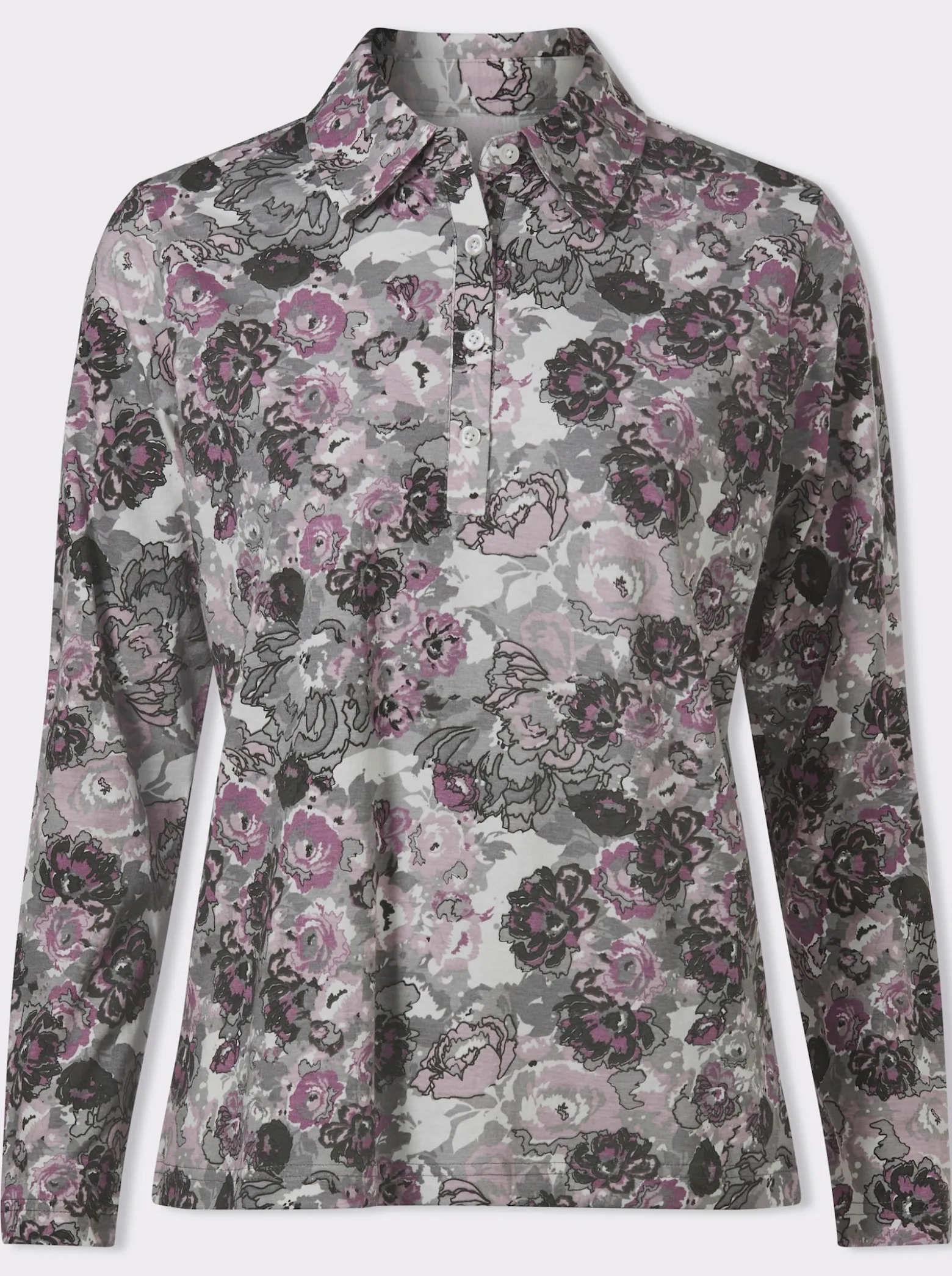 Poloshirt im floralen Dessin