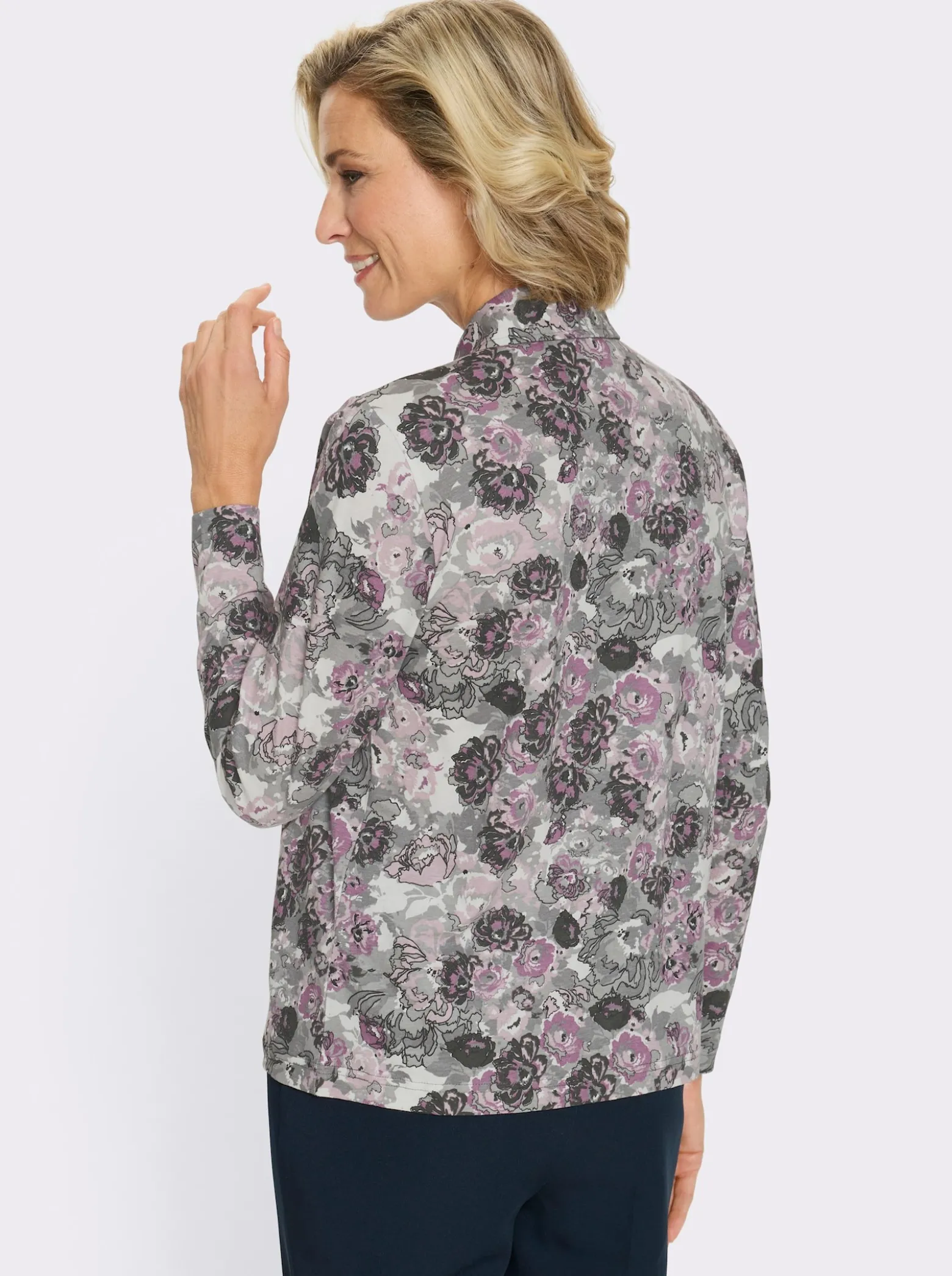 Poloshirt im floralen Dessin