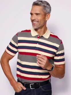 Poloshirt im Ringel-Muster