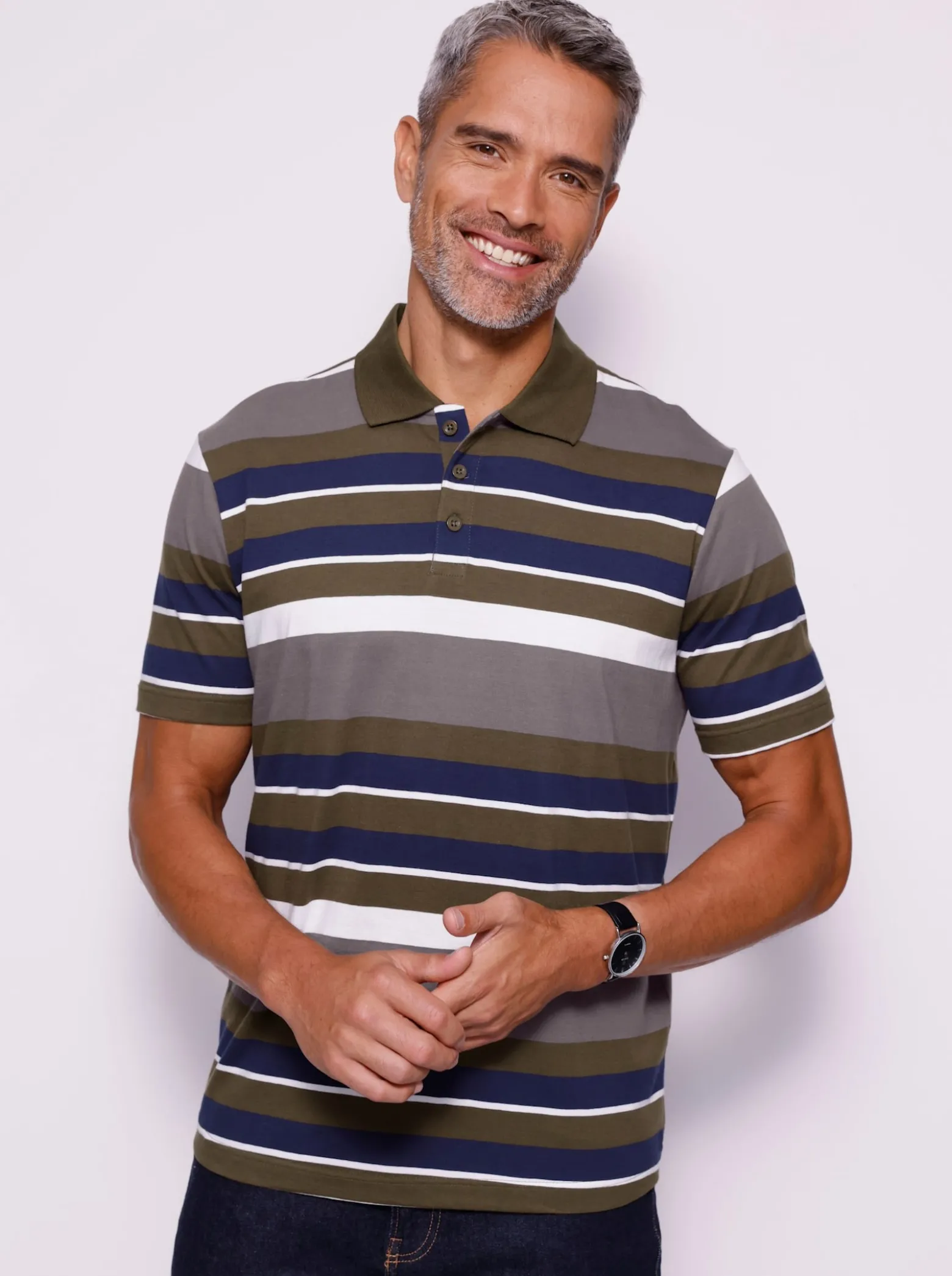 Poloshirt im Ringel-Muster