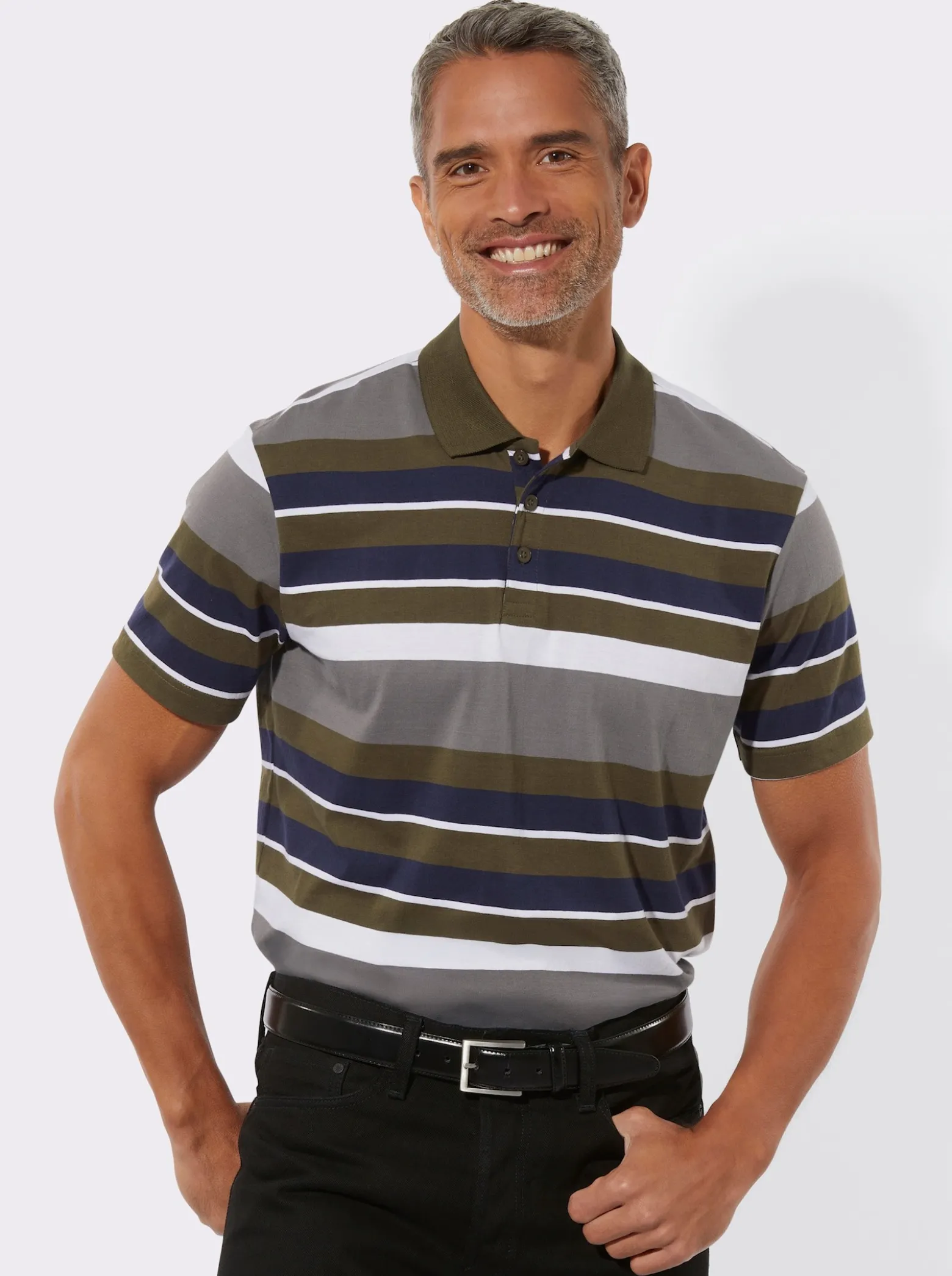 Poloshirt im Ringel-Muster