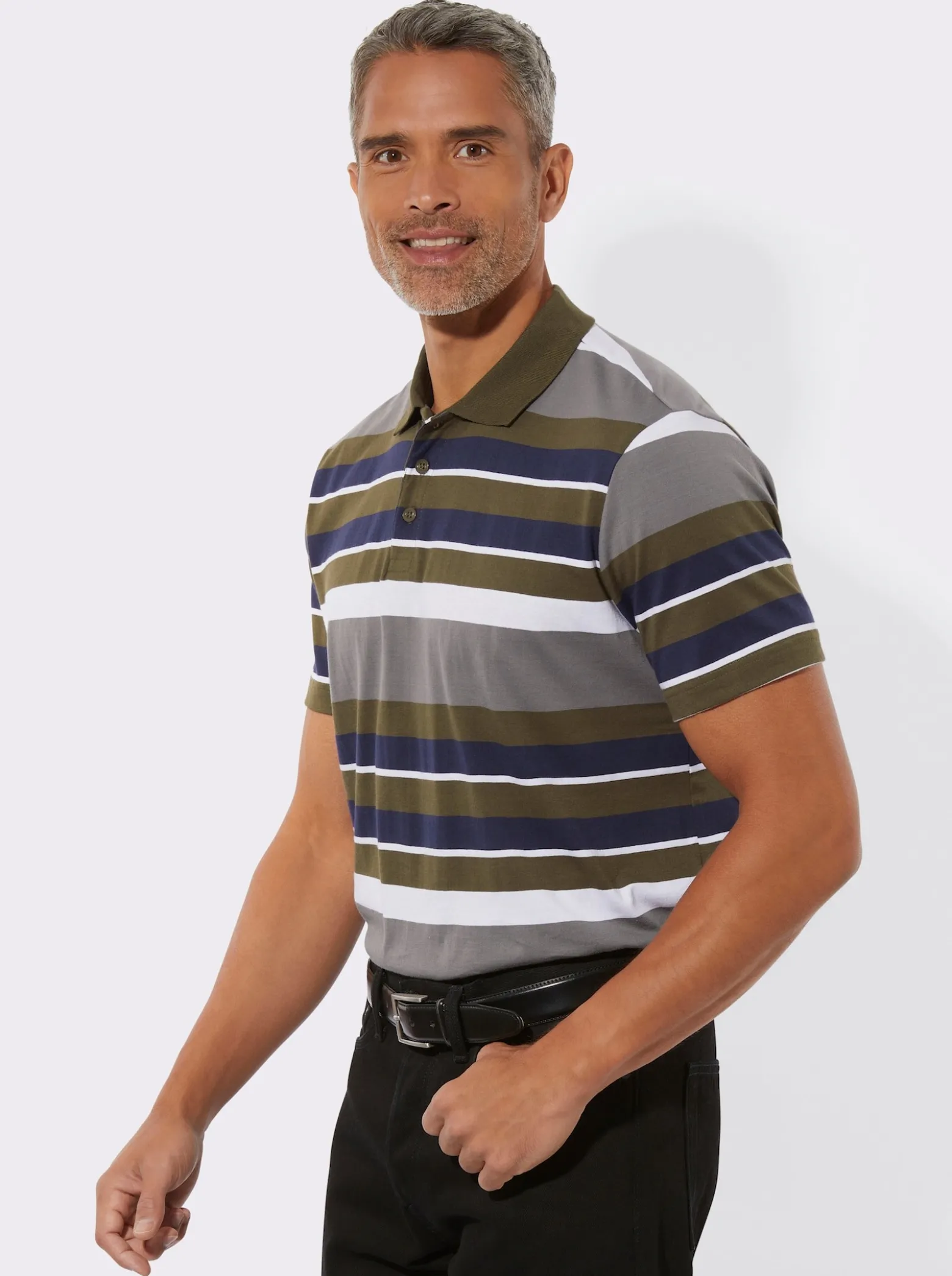 Poloshirt im Ringel-Muster