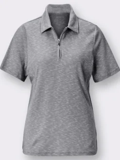 Poloshirt in Melange-Optik