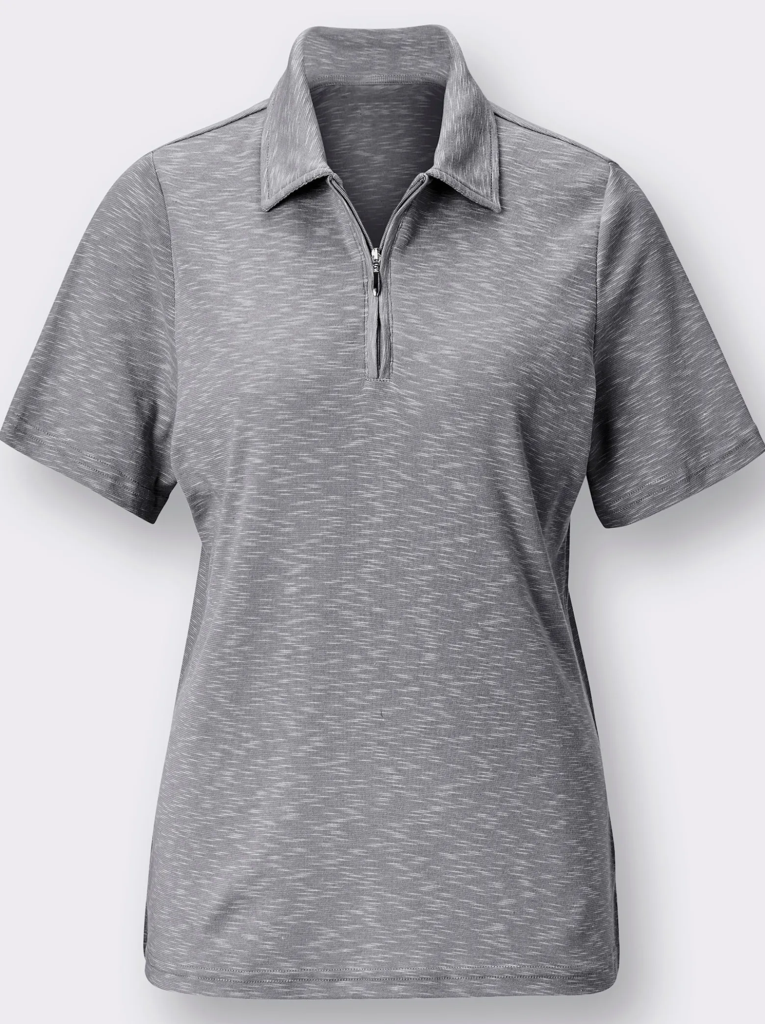 Poloshirt in Melange-Optik