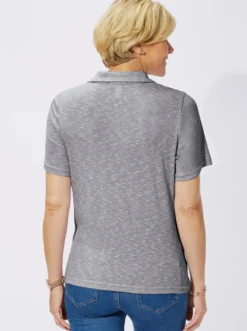 Poloshirt in Melange-Optik
