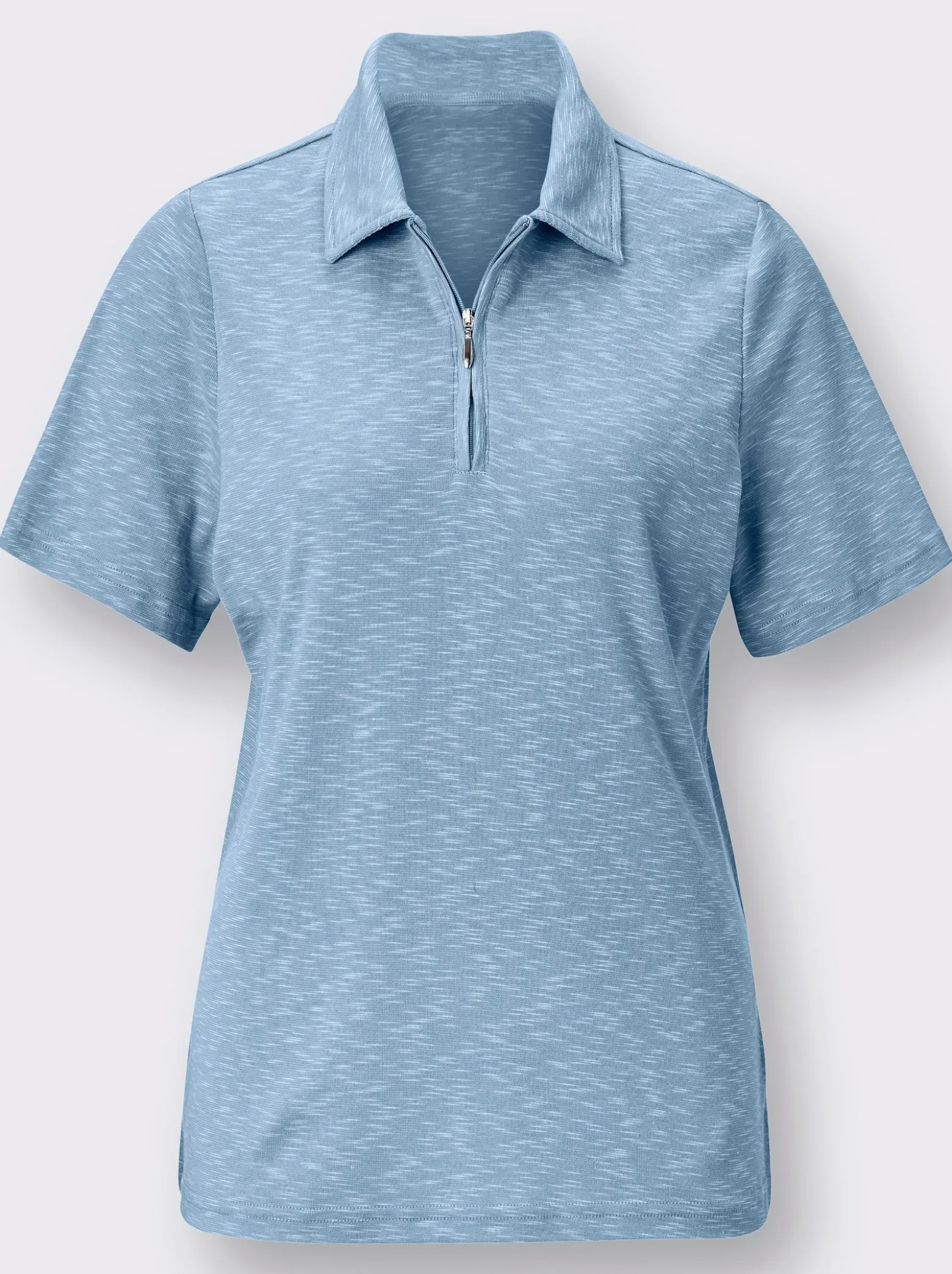 Poloshirt in Melange-Optik