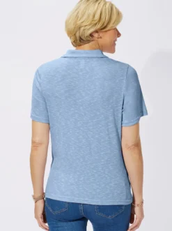 Poloshirt in Melange-Optik