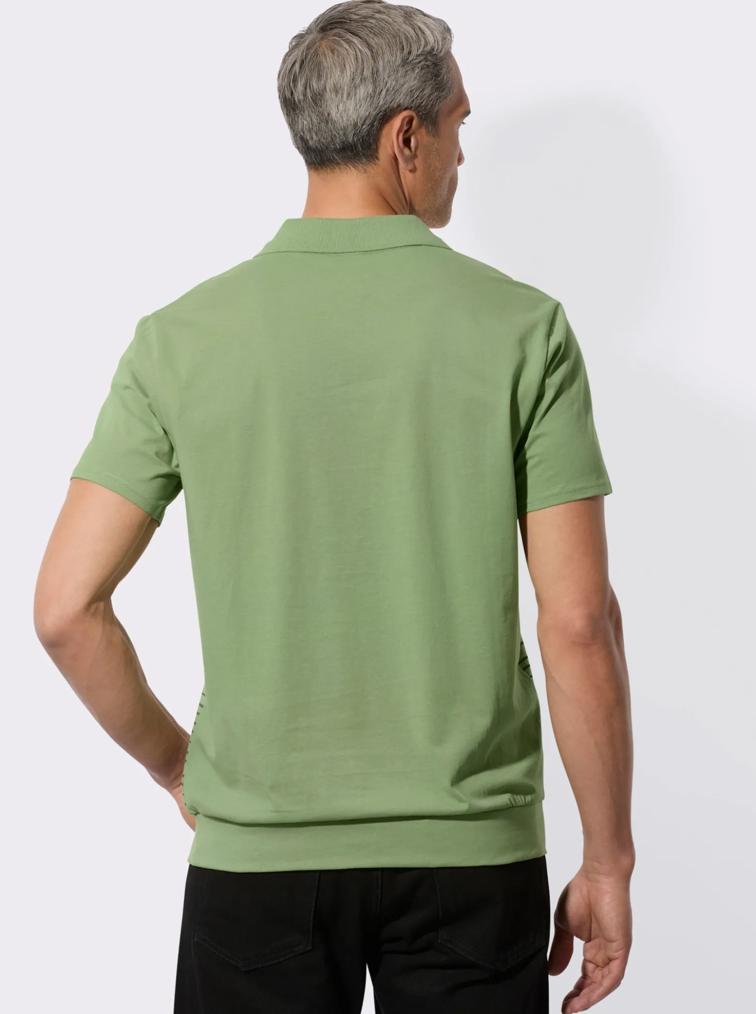 Poloshirt mit elastischem Saumabschluss