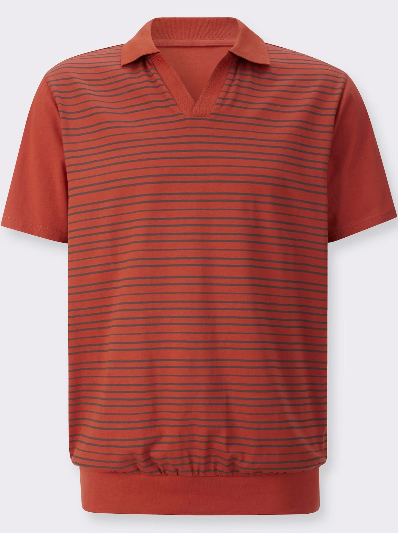 Poloshirt mit elastischem Saumabschluss